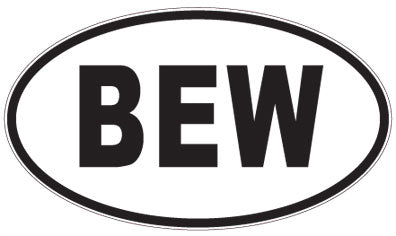 BEW - 3 Letter Initials Oval Sticker