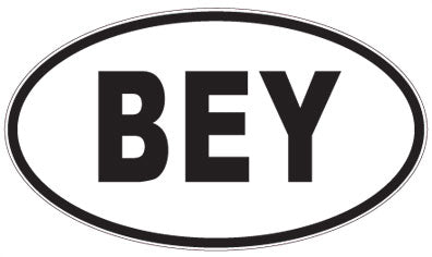 BEY - 3 Letter Initials Oval Sticker