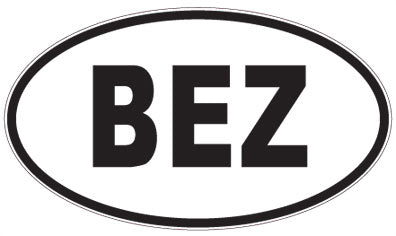 BEZ - 3 Letter Initials Oval Sticker