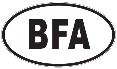 BFA - 3 Letter Initials Oval Sticker