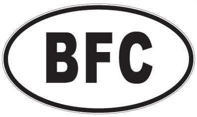 BFC - 3 Letter Initials Oval Sticker