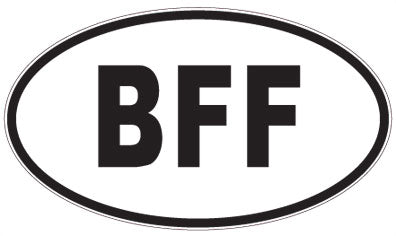 BFF - 3 Letter Initials Oval Sticker