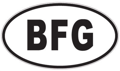 BFG - 3 Letter Initials Oval Sticker