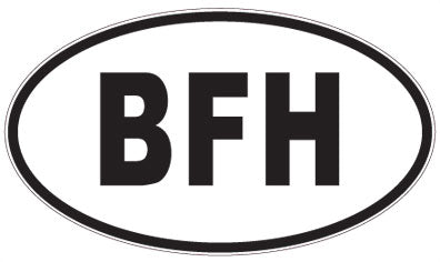 BFH - 3 Letter Initials Oval Sticker