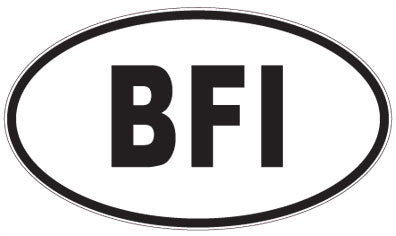 BFI - 3 Letter Initials Oval Sticker