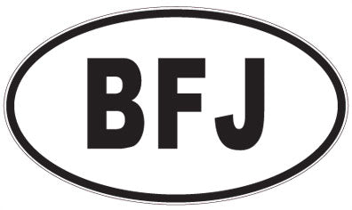 BFJ - 3 Letter Initials Oval Sticker