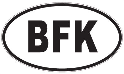 BFK - 3 Letter Initials Oval Sticker