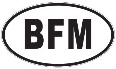 BFM - 3 Letter Initials Oval Sticker