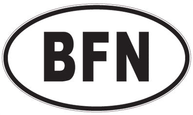 BFN - 3 Letter Initials Oval Sticker