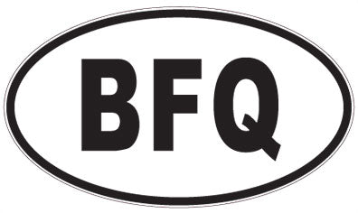 BFQ - 3 Letter Initials Oval Sticker