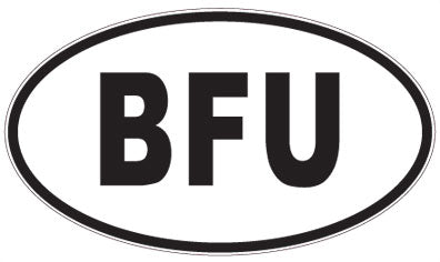 BFU - 3 Letter Initials Oval Sticker