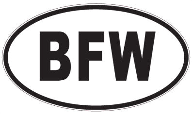BFW - 3 Letter Initials Oval Sticker