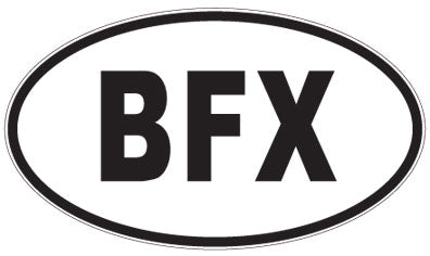 BFX - 3 Letter Initials Oval Sticker