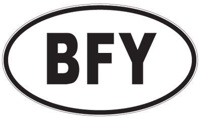 BFY - 3 Letter Initials Oval Sticker