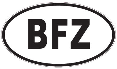 BFZ - 3 Letter Initials Oval Sticker