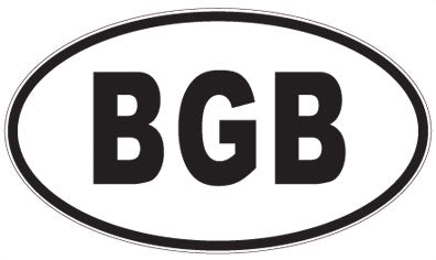 BGB - 3 Letter Initials Oval Sticker