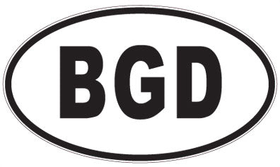 BGD - 3 Letter Initials Oval Sticker
