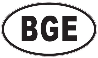 BGE - 3 Letter Initials Oval Sticker