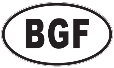 BGF - 3 Letter Initials Oval Sticker