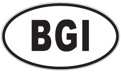 BGI - 3 Letter Initials Oval Sticker