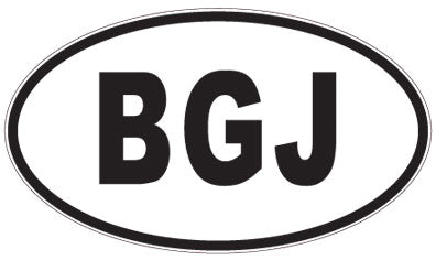 BGJ - 3 Letter Initials Oval Sticker