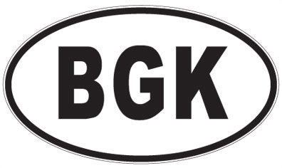 BGK - 3 Letter Initials Oval Sticker