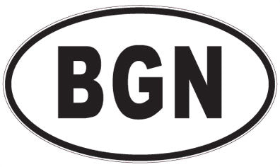 BGN - 3 Letter Initials Oval Sticker