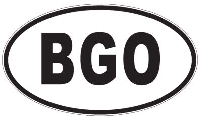 BGO - 3 Letter Initials Oval Sticker