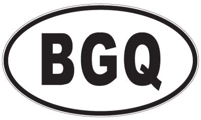 BGQ - 3 Letter Initials Oval Sticker