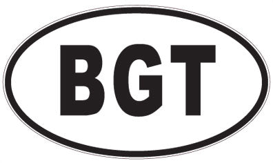 BGT - 3 Letter Initials Oval Sticker