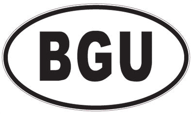 BGU - 3 Letter Initials Oval Sticker