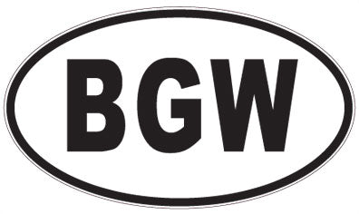 BGW - 3 Letter Initials Oval Sticker