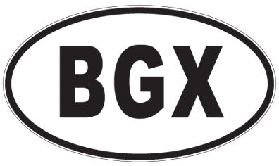 BGX - 3 Letter Initials Oval Sticker