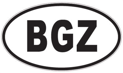BGZ - 3 Letter Initials Oval Sticker