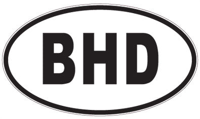 BHD - 3 Letter Initials Oval Sticker