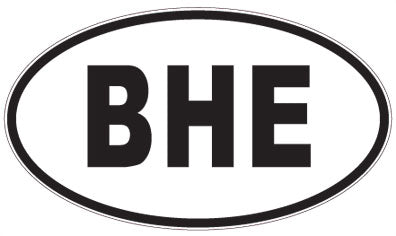 BHE - 3 Letter Initials Oval Sticker