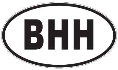 BHH - 3 Letter Initials Oval Sticker