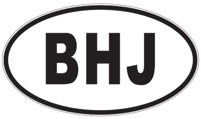 BHJ - 3 Letter Initials Oval Sticker