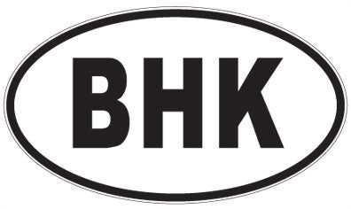 BHK - 3 Letter Initials Oval Sticker