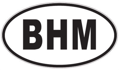 BHM - 3 Letter Initials Oval Sticker