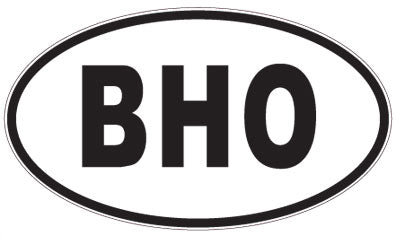 BHO - 3 Letter Initials Oval Sticker