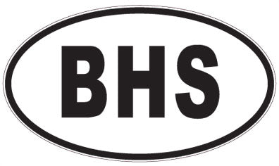 BHS - 3 Letter Initials Oval Sticker