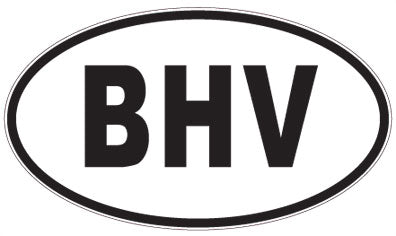 BHV - 3 Letter Initials Oval Sticker