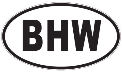 BHW - 3 Letter Initials Oval Sticker