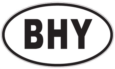 BHY - 3 Letter Initials Oval Sticker