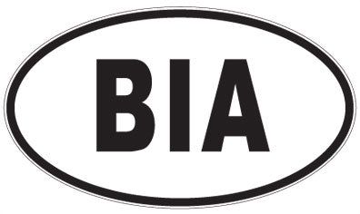 BIA - 3 Letter Initials Oval Sticker