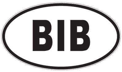 BIB - 3 Letter Initials Oval Sticker