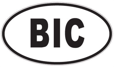 BIC - 3 Letter Initials Oval Sticker