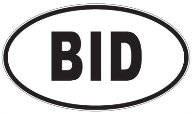 BID - 3 Letter Initials Oval Sticker