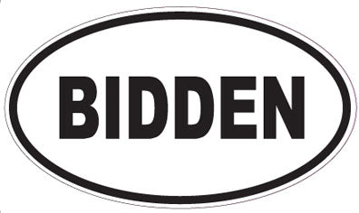 BIDDEN - Oval Sticker
